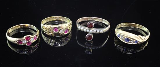 4 gem set rings